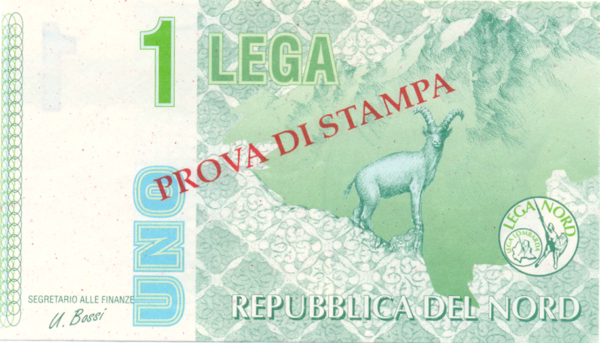 1 LEGA "Prova di Stampa", Repubblica del Nord – 1992
