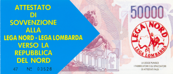 SOVVENZIONE ELEZIONI POLITICHE, 50.000 Lire – 1992