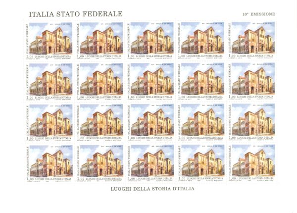10° EMISSIONE POSTE PADANE, Luoghi della storia d’Italia (2 serie) – FOGLI INTERI - 1994 - immagine 4