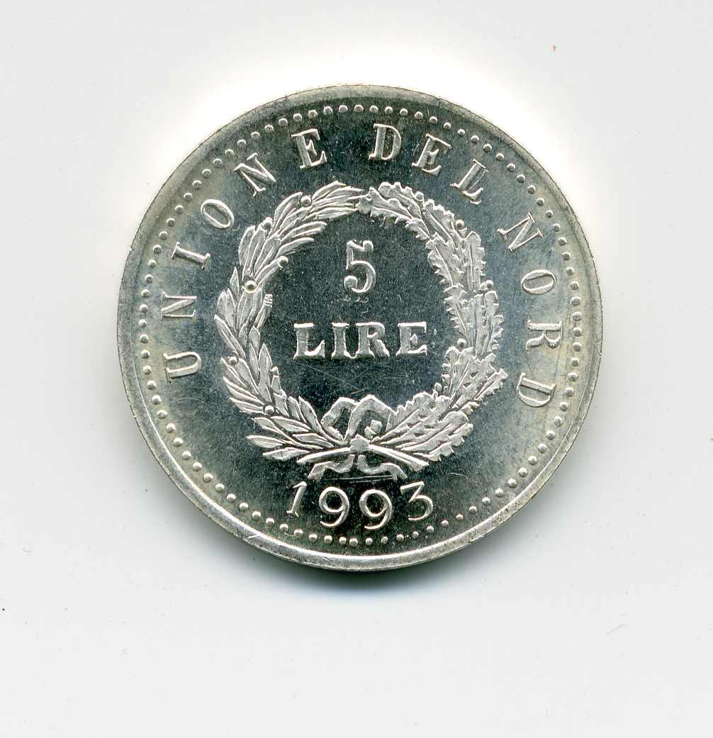 5 LIRE, Liga Veneta Unione del Nord - 1993