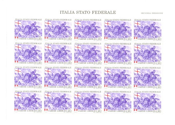 2° EMISSIONE POSTE PADANE, Varese Liberata - FOGLI INTERI - 1993