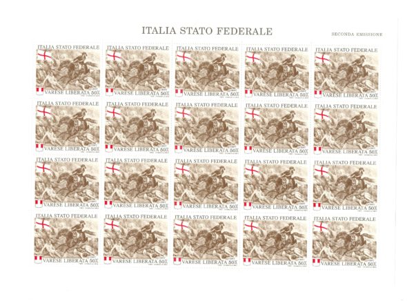 2° EMISSIONE POSTE PADANE, Varese Liberata - FOGLI INTERI - 1993 - immagine 4