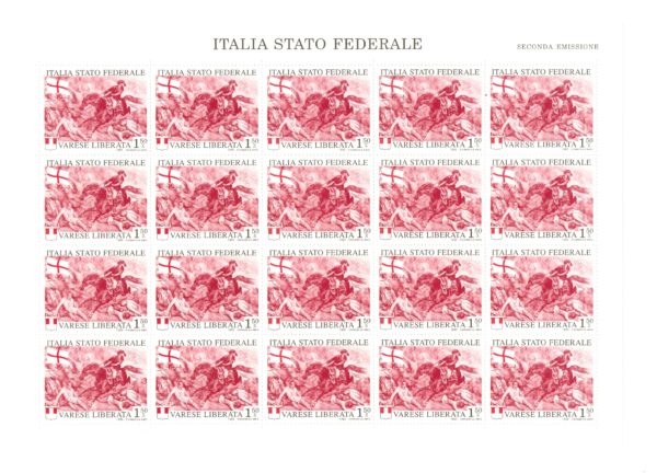 2° EMISSIONE POSTE PADANE, Varese Liberata - FOGLI INTERI - 1993 - immagine 2
