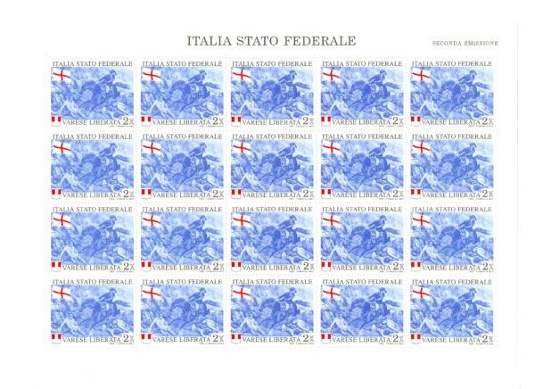 2° EMISSIONE POSTE PADANE, Varese Liberata - FOGLI INTERI - 1993 - immagine 5