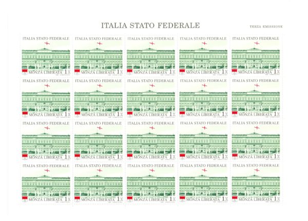 3° EMISSIONE POSTE PADANE, Monza Liberata – FOGLI INTERI - 1993
