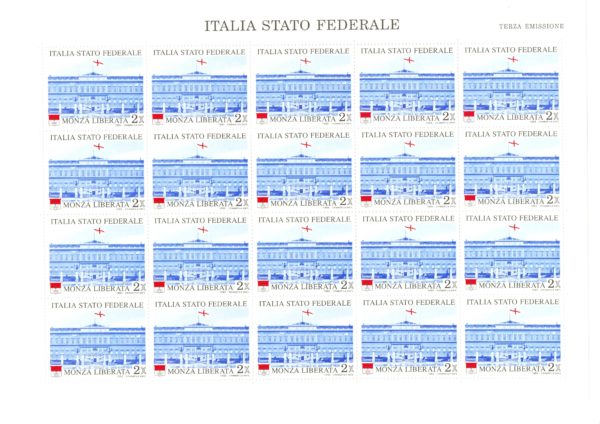 3° EMISSIONE POSTE PADANE, Monza Liberata – FOGLI INTERI - 1993 - immagine 3