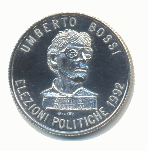UMBERTO BOSSI, Elezioni Politiche (Argento, logo stilizzato) - 1992 - immagine 2