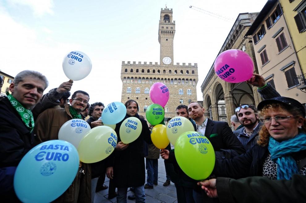 PALLONCINO GONFIABILE - BASTA EURO Lega Nord Padania - immagine 2