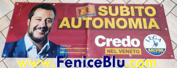 Striscione "AUTONOMIA SUBITO"