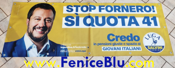 Striscione "STOP FORNERO - SI QUOTA 41"