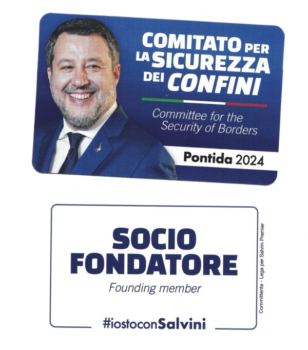 TESSERA DEL COMITATO PER LA SICUREZZA E DIFESA DEI CONFINI